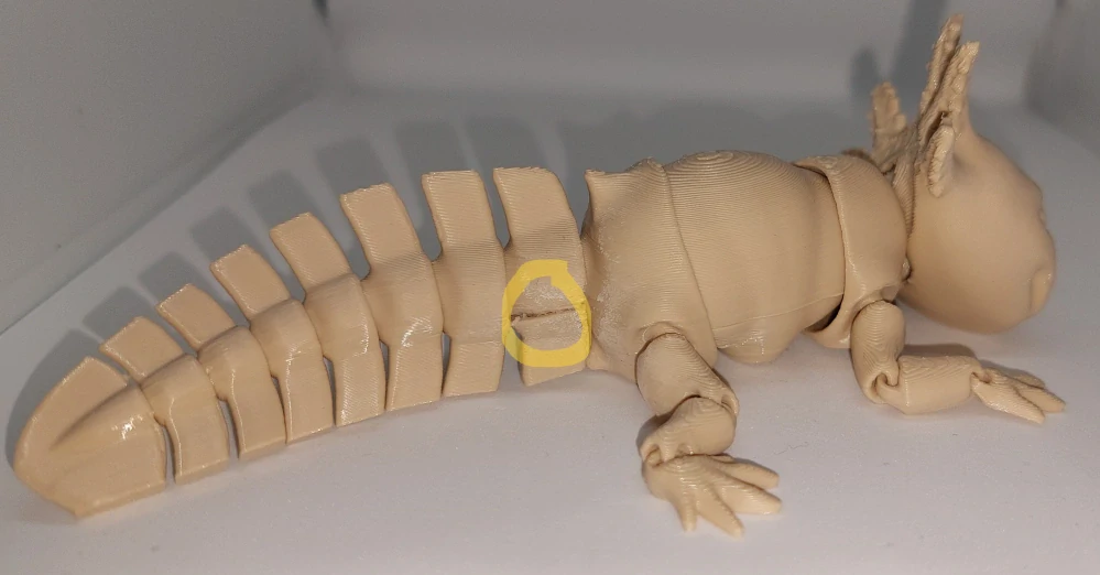 Axolotl - 3D omalovánka- vada