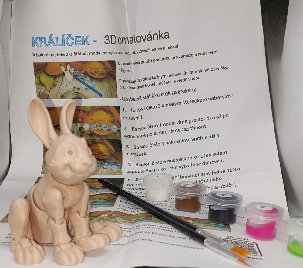 Králík - 3D omalovánka
