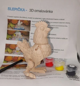 Slepice - 3D omalovánka